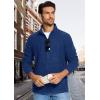 imageMAGCOMSEN Mens Zip Up Sweatshirt Casual Fleece Jacket with Zipper Pockets and Stand CollarDark Blue
