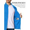 imageMAGCOMSEN Mens Zip Up Sweatshirt Casual Fleece Jacket with Zipper Pockets and Stand CollarSea Blue