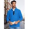 imageMAGCOMSEN Mens Zip Up Sweatshirt Casual Fleece Jacket with Zipper Pockets and Stand CollarSea Blue