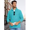 imageMAGCOMSEN Mens Zip Up Sweatshirt Casual Fleece Jacket with Zipper Pockets and Stand CollarWater Blue