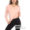 imageMAGCOMSEN SPF Shirts for Women Long Sleeve Workout Tops VNeck UPF 50 UV Sun Shirt Quick Dry Performance Tees Swim TopsApricot