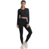 imageMAGCOMSEN SPF Shirts for Women Long Sleeve Workout Tops VNeck UPF 50 UV Sun Shirt Quick Dry Performance Tees Swim TopsBlack