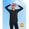 imageMAGCOMSEN SPF Shirts for Women Long Sleeve Workout Tops VNeck UPF 50 UV Sun Shirt Quick Dry Performance Tees Swim TopsBlack