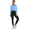 imageMAGCOMSEN SPF Shirts for Women Long Sleeve Workout Tops VNeck UPF 50 UV Sun Shirt Quick Dry Performance Tees Swim TopsBlue