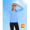imageMAGCOMSEN SPF Shirts for Women Long Sleeve Workout Tops VNeck UPF 50 UV Sun Shirt Quick Dry Performance Tees Swim TopsBlue