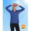 imageMAGCOMSEN SPF Shirts for Women Long Sleeve Workout Tops VNeck UPF 50 UV Sun Shirt Quick Dry Performance Tees Swim TopsBlue Grey
