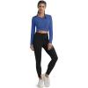 imageMAGCOMSEN SPF Shirts for Women Long Sleeve Workout Tops VNeck UPF 50 UV Sun Shirt Quick Dry Performance Tees Swim TopsBlue Grey