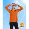 imageMAGCOMSEN SPF Shirts for Women Long Sleeve Workout Tops VNeck UPF 50 UV Sun Shirt Quick Dry Performance Tees Swim TopsDark Orange