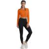 imageMAGCOMSEN SPF Shirts for Women Long Sleeve Workout Tops VNeck UPF 50 UV Sun Shirt Quick Dry Performance Tees Swim TopsDark Orange