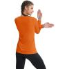 imageMAGCOMSEN SPF Shirts for Women Long Sleeve Workout Tops VNeck UPF 50 UV Sun Shirt Quick Dry Performance Tees Swim TopsDark Orange