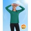 imageMAGCOMSEN SPF Shirts for Women Long Sleeve Workout Tops VNeck UPF 50 UV Sun Shirt Quick Dry Performance Tees Swim TopsEmerald Green