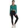 imageMAGCOMSEN SPF Shirts for Women Long Sleeve Workout Tops VNeck UPF 50 UV Sun Shirt Quick Dry Performance Tees Swim TopsEmerald Green