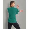 imageMAGCOMSEN SPF Shirts for Women Long Sleeve Workout Tops VNeck UPF 50 UV Sun Shirt Quick Dry Performance Tees Swim TopsEmerald Green