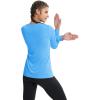 imageMAGCOMSEN SPF Shirts for Women Long Sleeve Workout Tops VNeck UPF 50 UV Sun Shirt Quick Dry Performance Tees Swim TopsIce Blue