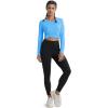 imageMAGCOMSEN SPF Shirts for Women Long Sleeve Workout Tops VNeck UPF 50 UV Sun Shirt Quick Dry Performance Tees Swim TopsIce Blue