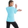 imageMAGCOMSEN SPF Shirts for Women Long Sleeve Workout Tops VNeck UPF 50 UV Sun Shirt Quick Dry Performance Tees Swim TopsLake Blue