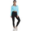imageMAGCOMSEN SPF Shirts for Women Long Sleeve Workout Tops VNeck UPF 50 UV Sun Shirt Quick Dry Performance Tees Swim TopsLake Blue