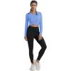 imageMAGCOMSEN SPF Shirts for Women Long Sleeve Workout Tops VNeck UPF 50 UV Sun Shirt Quick Dry Performance Tees Swim TopsLight Blue