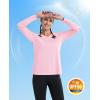 imageMAGCOMSEN SPF Shirts for Women Long Sleeve Workout Tops VNeck UPF 50 UV Sun Shirt Quick Dry Performance Tees Swim TopsLight Pink