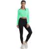imageMAGCOMSEN SPF Shirts for Women Long Sleeve Workout Tops VNeck UPF 50 UV Sun Shirt Quick Dry Performance Tees Swim TopsMint Green