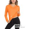 imageMAGCOMSEN SPF Shirts for Women Long Sleeve Workout Tops VNeck UPF 50 UV Sun Shirt Quick Dry Performance Tees Swim TopsOrange