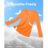 imageMAGCOMSEN SPF Shirts for Women Long Sleeve Workout Tops VNeck UPF 50 UV Sun Shirt Quick Dry Performance Tees Swim TopsOrange