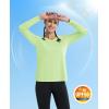 imageMAGCOMSEN SPF Shirts for Women Long Sleeve Workout Tops VNeck UPF 50 UV Sun Shirt Quick Dry Performance Tees Swim TopsPale Green