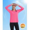 imageMAGCOMSEN SPF Shirts for Women Long Sleeve Workout Tops VNeck UPF 50 UV Sun Shirt Quick Dry Performance Tees Swim TopsRose