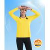 imageMAGCOMSEN SPF Shirts for Women Long Sleeve Workout Tops VNeck UPF 50 UV Sun Shirt Quick Dry Performance Tees Swim TopsYellow