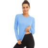 imageMAGCOMSEN Womens 2 Pack Long Sleeve Shirts UPF 50 Sun Protection Quick Dry Swim Shirt for Rash Guard Fishing Workout2 Packblack blue