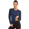 imageMAGCOMSEN Womens 2 Pack Long Sleeve Shirts UPF 50 Sun Protection Quick Dry Swim Shirt for Rash Guard Fishing Workout2 Packblack navy