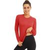 imageMAGCOMSEN Womens 2 Pack Long Sleeve Shirts UPF 50 Sun Protection Quick Dry Swim Shirt for Rash Guard Fishing Workout2 Packblack tomato Red