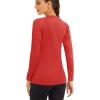 imageMAGCOMSEN Womens 2 Pack Long Sleeve Shirts UPF 50 Sun Protection Quick Dry Swim Shirt for Rash Guard Fishing Workout2 Packblack tomato Red