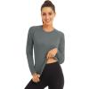 imageMAGCOMSEN Womens 2 Pack Long Sleeve Shirts UPF 50 Sun Protection Quick Dry Swim Shirt for Rash Guard Fishing Workout2 Packdark Grey white