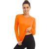 imageMAGCOMSEN Womens 2 Pack Long Sleeve Shirts UPF 50 Sun Protection Quick Dry Swim Shirt for Rash Guard Fishing Workout2 Packfluorescent Green fluorescent Orange