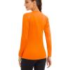 imageMAGCOMSEN Womens 2 Pack Long Sleeve Shirts UPF 50 Sun Protection Quick Dry Swim Shirt for Rash Guard Fishing Workout2 Packfluorescent Green fluorescent Orange