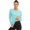 imageMAGCOMSEN Womens 2 Pack Long Sleeve Shirts UPF 50 Sun Protection Quick Dry Swim Shirt for Rash Guard Fishing Workout2 Packwhite light Blue