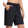 imageMAGCOMSEN Womens Hiking Shorts Lightweight Quick Dry 8quot Golf Shorts Water Resistant with 3 Zipper PocketsBlack