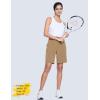 imageMAGCOMSEN Womens Hiking Shorts Lightweight Quick Dry 8quot Golf Shorts Water Resistant with 3 Zipper PocketsKhaki
