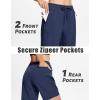 imageMAGCOMSEN Womens Hiking Shorts Lightweight Quick Dry 8quot Golf Shorts Water Resistant with 3 Zipper PocketsNavy