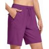 imageMAGCOMSEN Womens Hiking Shorts Lightweight Quick Dry 8quot Golf Shorts Water Resistant with 3 Zipper PocketsPurple Red