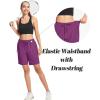 imageMAGCOMSEN Womens Hiking Shorts Lightweight Quick Dry 8quot Golf Shorts Water Resistant with 3 Zipper PocketsPurple Red