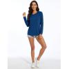 imageMAGCOMSEN Womens Long Sleeve Shirts UPF 50 Workout Tops Sun Protection Athletic Running Swim Rash GuardDark Blue
