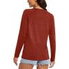imageMAGCOMSEN Womens Long Sleeve Shirts UPF 50 Workout Tops Sun Protection Athletic Running Swim Rash GuardDark Orange