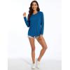 imageMAGCOMSEN Womens Long Sleeve Shirts UPF 50 Workout Tops Sun Protection Athletic Running Swim Rash GuardMiddle Blue