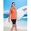 imageMAGCOMSEN Womens Long Sleeve Shirts UPF 50 Workout Tops Sun Protection Athletic Running Swim Rash GuardOrange
