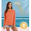imageMAGCOMSEN Womens Long Sleeve Shirts UPF 50 Workout Tops Sun Protection Athletic Running Swim Rash GuardOrange