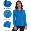 imageMAGCOMSEN Womens Polo Shirts Long Sleeve Golf T Shirt Quick Dry UPF 50 Sun Protection Lightweight Athletic Tennis ShirtsBlue Green