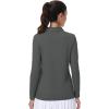 imageMAGCOMSEN Womens Polo Shirts Long Sleeve Golf T Shirt Quick Dry UPF 50 Sun Protection Lightweight Athletic Tennis ShirtsDark Grey
