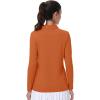 imageMAGCOMSEN Womens Polo Shirts Long Sleeve Golf T Shirt Quick Dry UPF 50 Sun Protection Lightweight Athletic Tennis ShirtsDark Orange